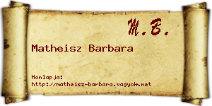 Matheisz Barbara névjegykártya