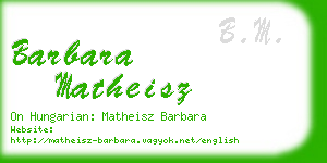 barbara matheisz business card